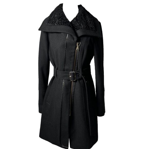 Guess Womens M Wool Blend Faux Lined Mid Length Classic Coat timeless - Picture 2 of 16